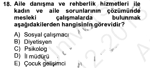 Sosyal Hizmet Yönetimi 2012-2013 Ara Sınav - 18. soru