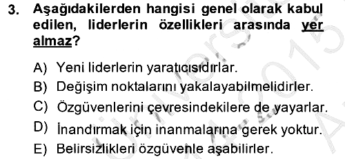 Sosyal Hizmet Yönetimi 2014-2015 Ara Sınav - 3. soru