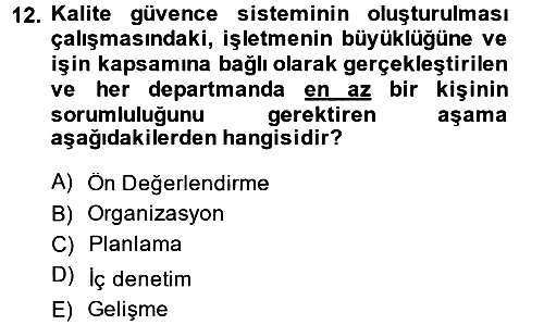 Sosyal Hizmet Yönetimi 2014-2015 Ara Sınav - 12. soru