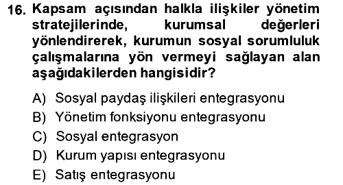 Sosyal Hizmet Yönetimi 2014-2015 Ara Sınav - 16. soru