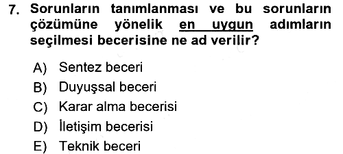 Sosyal Hizmet Yönetimi 2015-2016 Ara Sınav - 7. soru