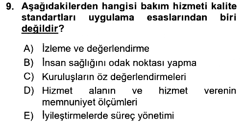 Sosyal Hizmet Yönetimi 2015-2016 Ara Sınav - 9. soru