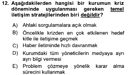 Sosyal Hizmet Yönetimi 2015-2016 Ara Sınav - 12. soru