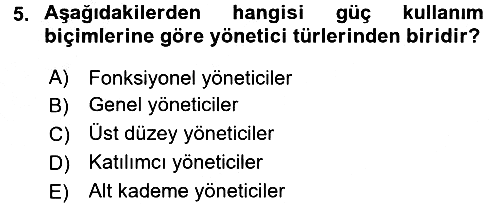 Sosyal Hizmet Yönetimi 2016-2017 Ara Sınav - 5. soru