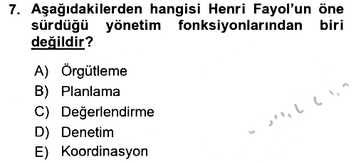 Sosyal Hizmet Yönetimi 2016-2017 Ara Sınav - 7. soru