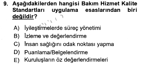 Sosyal Hizmet Yönetimi 2016-2017 Ara Sınav - 9. soru