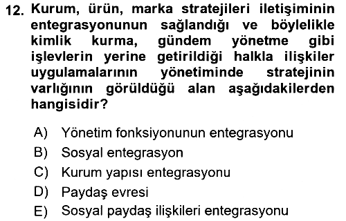 Sosyal Hizmet Yönetimi 2017-2018 Ara Sınav - 12. soru