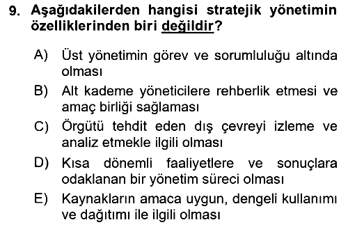 Sosyal Hizmet Yönetimi 2018-2019 Ara Sınav - 9. soru