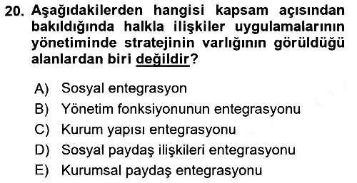 Sosyal Hizmet Yönetimi 2018-2019 Ara Sınav - 20. soru