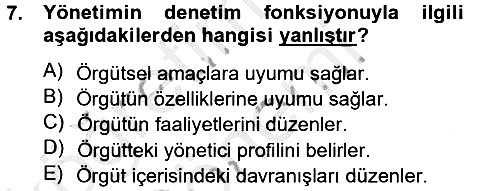 Sosyal Hizmet Yönetimi 2012-2013 Dönem Sonu Sınavı - 7. soru