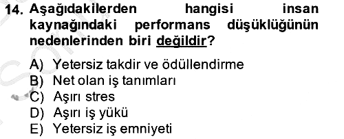 Sosyal Hizmet Yönetimi 2014-2015 Dönem Sonu Sınavı - 14. soru