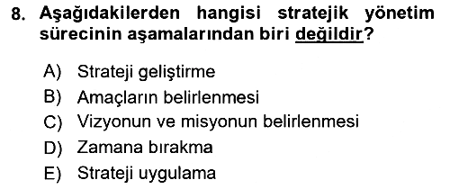 Sosyal Hizmet Yönetimi 2024-2025 Ara Sınav - 8. soru