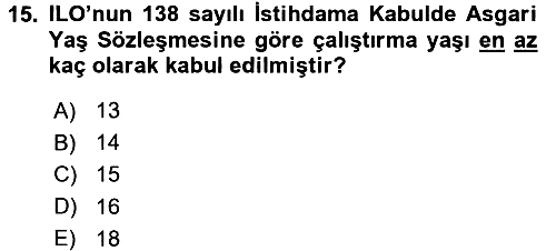 Sosyal Politika 2016-2017 3 Ders Sınavı - 15. soru