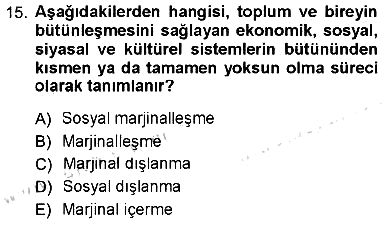 Sosyal Politika 2012-2013 Ara Sınav - 15. soru