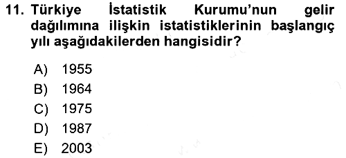 Sosyal Politika 2018-2019 Ara Sınav - 11. soru