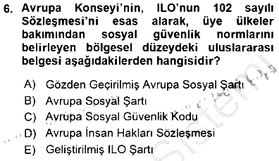Sosyal Politika 2015-2016 Dönem Sonu Sınavı - 6. soru