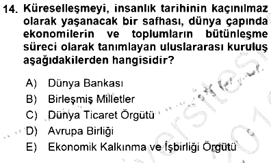 Sosyal Politika 2015-2016 Dönem Sonu Sınavı - 14. soru