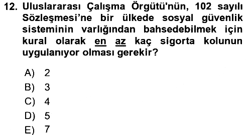 Sosyal Politika 2017-2018 Dönem Sonu Sınavı - 12. soru