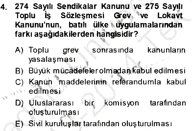 Sosyal Politika 2013-2014 Tek Ders Sınavı - 4. soru