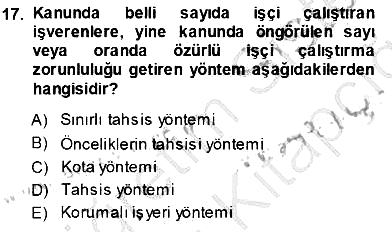 Sosyal Politika 2013-2014 Tek Ders Sınavı - 17. soru