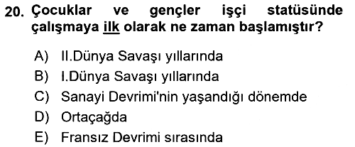 Sosyal Politika 2018-2019 Yaz Okulu Sınavı - 20. soru