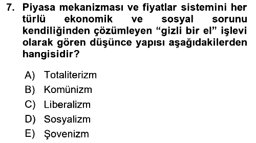 Sosyal Politika 2025-2026 Ara Sınav - 7. soru
