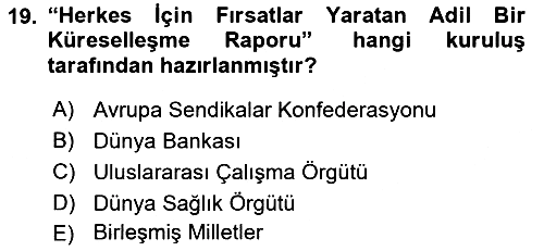 Sosyal Politika 2024-2025 Yaz Okulu Sınavı - 19. soru