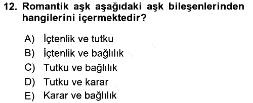 Sosyal Psikoloji 1 2017-2018 3 Ders Sınavı - 12. soru