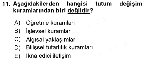 Sosyal Psikoloji 1 2016-2017 Dönem Sonu Sınavı - 11. soru