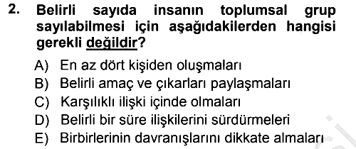 Sosyolojiye Giriş 2012-2013 Ara Sınav - 2. soru