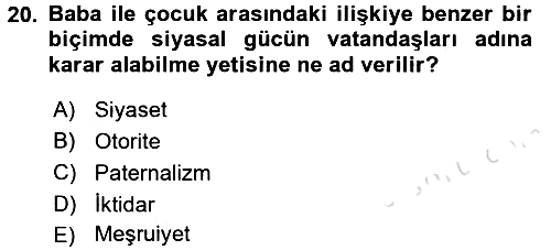 Sosyolojiye Giriş 2017-2018 Ara Sınav - 20. soru