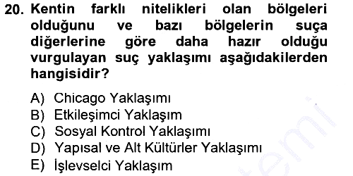 Sosyolojiye Giriş 2012-2013 Dönem Sonu Sınavı - 20. soru