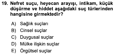 Sosyolojiye Giriş 2018-2019 Dönem Sonu Sınavı - 19. soru