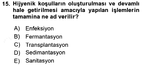 Temel İlkyardım Bilgisi 2017-2018 3 Ders Sınavı - 15. soru