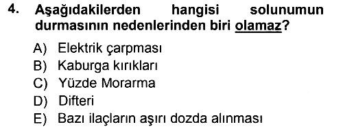 Temel İlkyardım Bilgisi 2012-2013 Ara Sınav - 4. soru