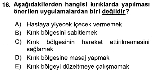 Temel İlkyardım Bilgisi 2023-2024 Ara Sınav - 16. soru