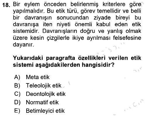 Tıbbi Ve Psiko-Sosyal Hizmet 2023-2024 Dönem Sonu Sınavı - 18. soru