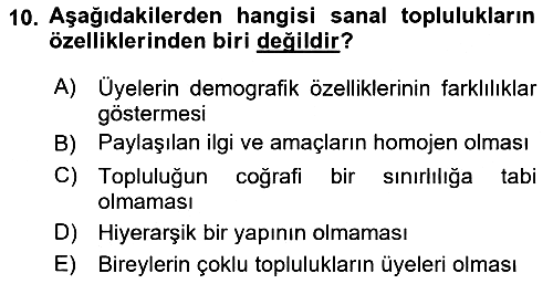 Toplumla Sosyal Hizmet 2021-2022 Ara Sınav - 10. soru
