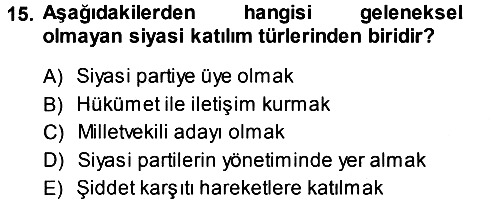 Toplumsal Cinsiyet Sosyolojisi 2013-2014 Ara Sınav - 15. soru