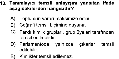 Toplumsal Cinsiyet Sosyolojisi 2015-2016 Ara Sınav - 13. soru