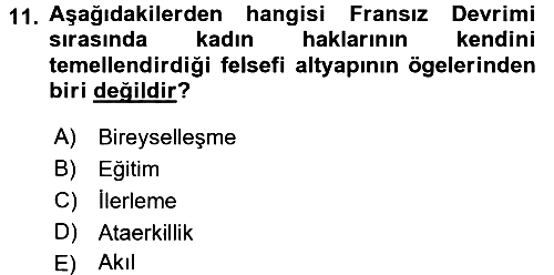 Toplumsal Cinsiyet Sosyolojisi 2016-2017 Ara Sınav - 11. soru