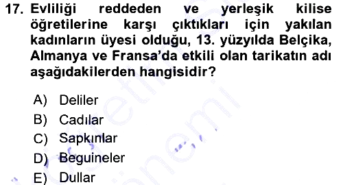 Toplumsal Cinsiyet Sosyolojisi 2015-2016 Dönem Sonu Sınavı - 17. soru