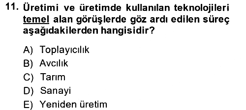Toplumsal Cinsiyet Sosyolojisi 2014-2015 Tek Ders Sınavı - 11. soru