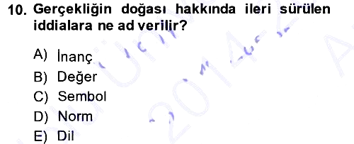 Türkiye´nin Toplumsal Yapısı 2014-2015 Ara Sınav - 10. soru