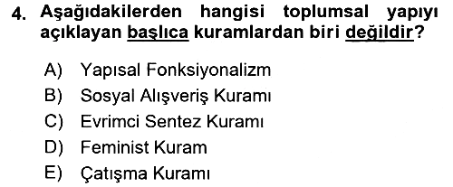 Türkiye´nin Toplumsal Yapısı 2017-2018 Ara Sınav - 4. soru