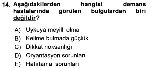 Yaşlılarla Sosyal Hizmet 2023-2024 Ara Sınav - 14. soru
