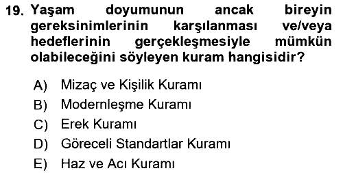 Yaşlılarla Sosyal Hizmet 2023-2024 Dönem Sonu Sınavı - 19. soru