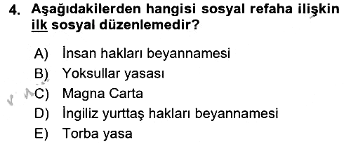 Sosyal Hizmete Giriş 2016-2017 3 Ders Sınavı - 4. soru
