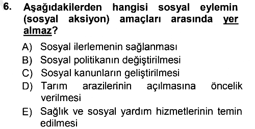 Sosyal Hizmete Giriş 2012-2013 Ara Sınav - 6. soru