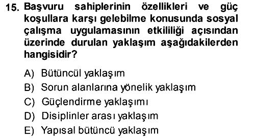 Sosyal Hizmete Giriş 2013-2014 Ara Sınav - 15. soru